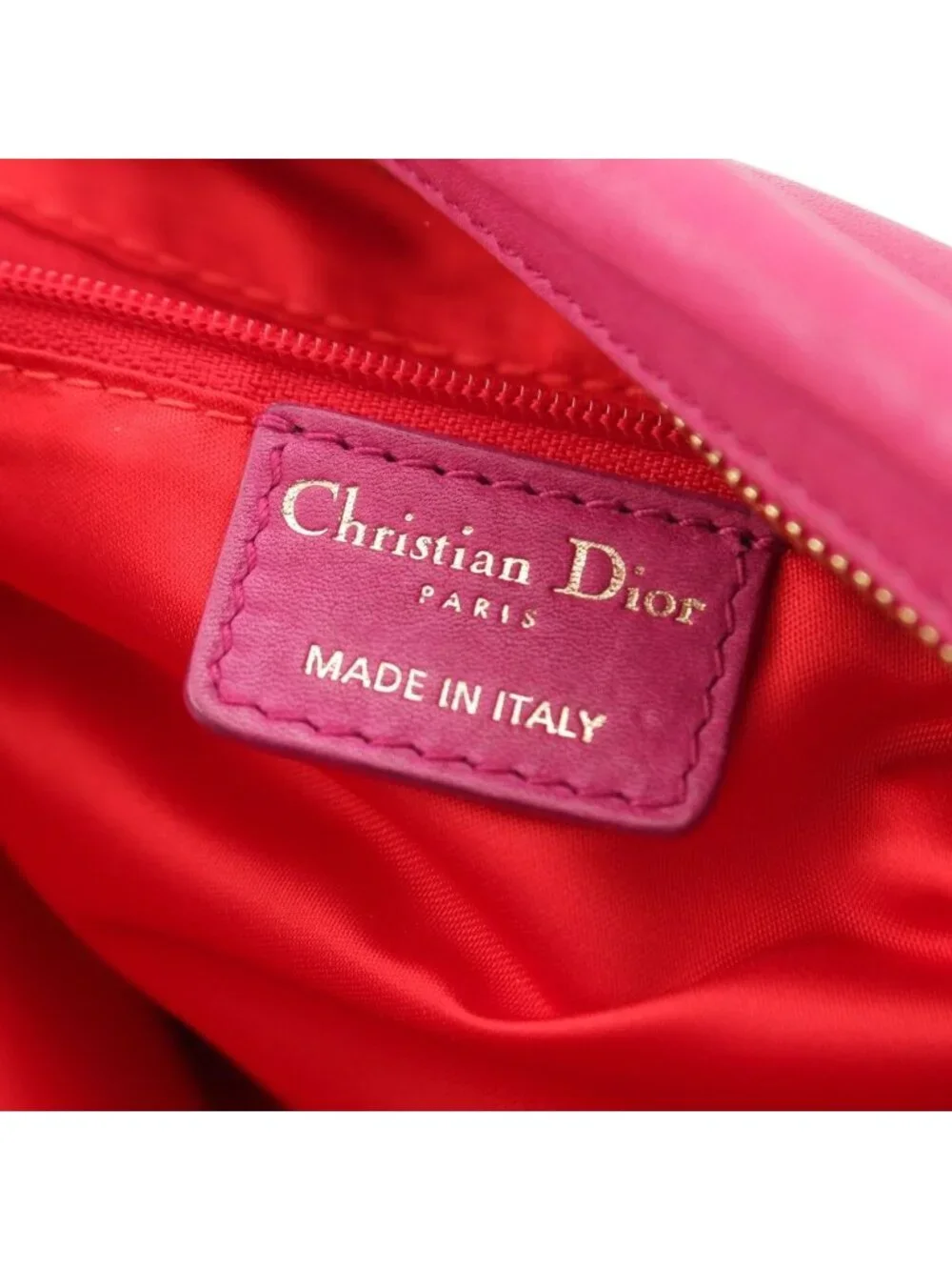 Dior Gypsy Leather Ruffle Hobo Shoulder Handbag Fuchsia Pink
